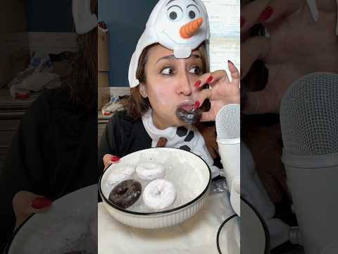 Olaf eats Donuts and Ice #mukbang #asmr #eatingsounds