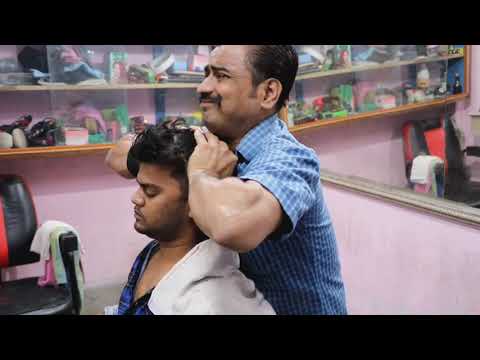 Camphor fire back body asmr massage | fire hit body massage with neck crack