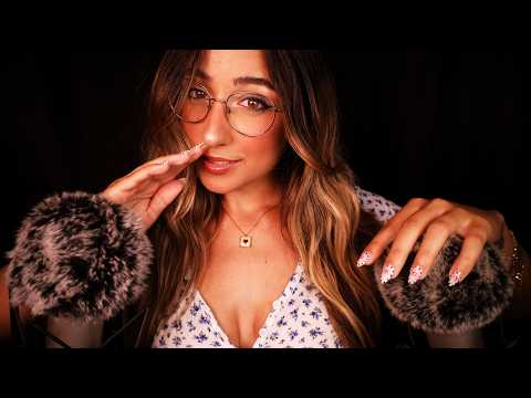 ASMR | Ear-to-Ear Unintelligible Whispers & Fluffy Mic Scratching 💖 (w/ black screen) 1 HOUR