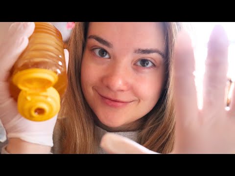 ASMR HONEY MASSAGE On Your EARS! 🍯Gloves, Whispered