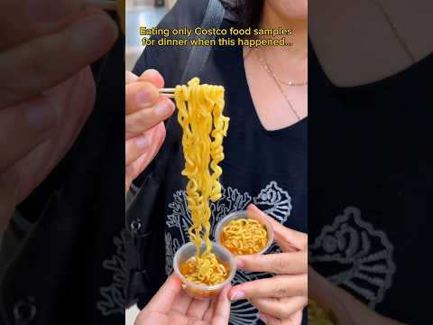 Eating only Costco food samples for dinner when this happened… #food #eating #mukbang #noodles