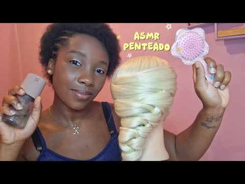 ASMR PENTEADO Elo de Corrente ✨️ no Meu SALÃO com SUSSURROS (asmr CASEIRO) 
