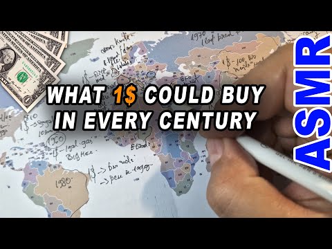 ASMR: What One Dollar💰Could Buy Across Every History Age | ASMR whispered map journey + writing