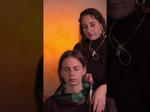 asmr personal attention and styling on a real person