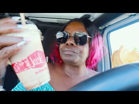 ASMR Vlog Chocolate Shake Sandwich Fries Driving Sounds