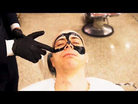 BLACK MASSAGE and FACE MASSAGE  💈 TRADITIONAL ITALIAN BARBER  💈 ASMR no talking