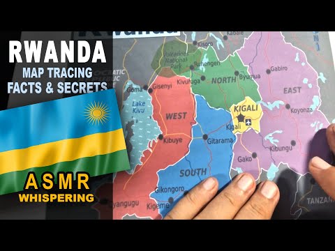 ASMR whispering facts: Tracing RWANDA map outline with its regions with facts and secrets explained