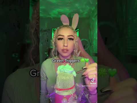 Green Triggers 💚 #asmr #asmrtiktok #asmrsounds