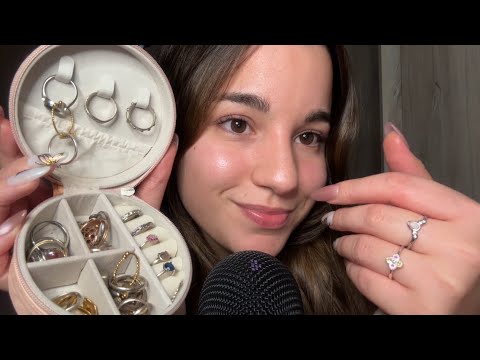 ASMR DESCRIBIENDO DETALLADAMENTE mi colección de anillos 💍 