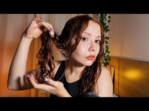 ASMR- FINALIZANDO O MEU CABELO ONDULADO PELA PRIMEIRA VEZ (conversa suave e relaxamento) 😴 