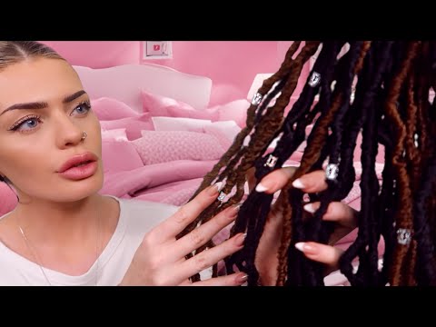 ASMR Styling Your Locs - playing with your hair & adding metal jewellery 💎(roleplay)