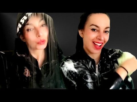 ASMR WETCLOTHES LEATHER AND BURBERRY RAIN JACKET - HAIR WASH AND FOAM 
