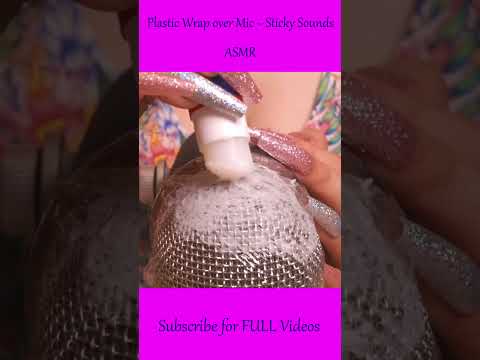 ASMR Plastic Wrap over Mic ~ Sticky Sounds ❤️ #asmr  #shorts