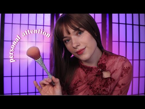 ASMR Let's Get You Ready For Bed💤: face massage, hair brushing, skin care💜