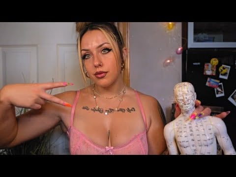 asmr- acupuncture doll different triggers 🩷 spit painting, scratching, massaging etc 🩷