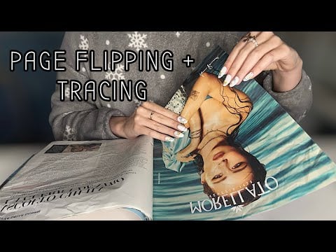 ASMR PAGE FLIPPING + TRACING *Sfoglio una rivista* 🩵