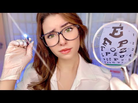 ASMR Eye Exam EVERYTHING IS WRONG, Doctor Roleplay Lens 1 or 2 Test REALISTIC Cranial Nerve, Orbital