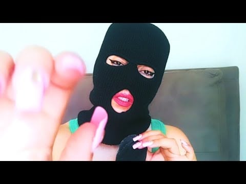 ASMR MASKED WOMAN INAUDIBLE VERY SLOW WHISPERING - HANDS ON MIC - KISSES - TOUCHING YOUR FACE 