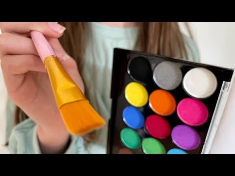 ASMR Painting your face! Face paints | Lo-fi | Actual camera touching | hair combing | lens combing