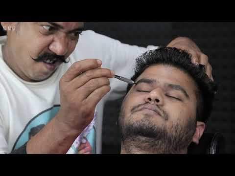 Asim Barber Head Massage  Eye Massage  Forehead Massage With Neck Crack Ear Crack | 3D AUDIO