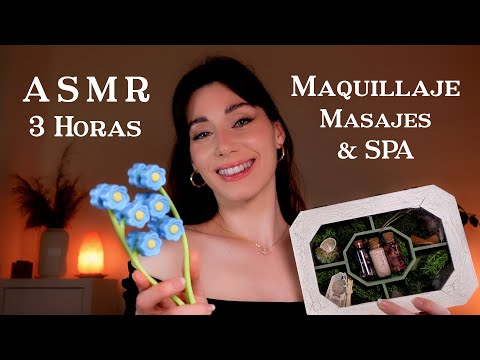 ASMR 3 HORAS SPA ✨️🪔 MAQUILLAJE & MASAJES 🧡 Roleplay en Español 💤 Atención Personal