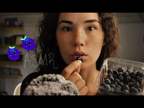 ASMR EATING BLUEBERRIES and Whisper Rambles