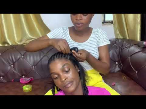 Asmr ✨ hairstylist braids my sister’s hair with bubblegum chewing and cracking. Final part (3).