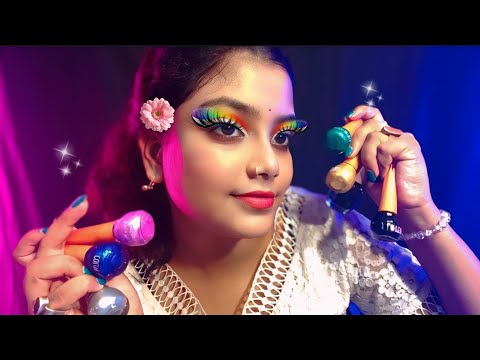 ASMR 7 Colour Eyeliner Art 🌈 | Satisfying Makeup Sounds