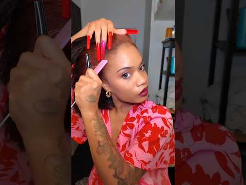 ASMR Hair brushing and styling 😳😱 🫣 #hairstyle #tutorial #hair #asmr  #shorts #hairtok #fast