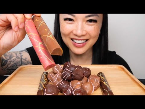 CHOCOLATE GEM TASTE TEST (ASMR EATING SOUNDS) NO TALKING | SAS-ASMR