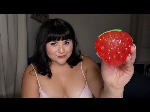 ASMR eating fake food 🍓🍔🍫