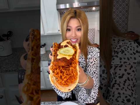 CHEESY BULDAK RAMEN HOT CHICKEN NAAN QUESADILLA #shorts #viral #mukbang