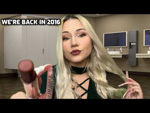 ASMR It's 2016 and a Friend Does Your Makeup in School Bathroom (Whispered Roleplay)