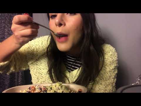 ASMR Mukbang 먹방 Eating Chipotle Chicken Burrito Bowl