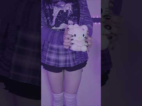 ASMR goth girl shows you her plushie, no you don't get to hold it 😤✨️ #asmr #asmrscratching