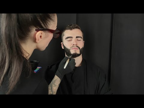 ASMR Watercolor Painting Beard & Facial Hair *Tingly Paintbrush Sounds*