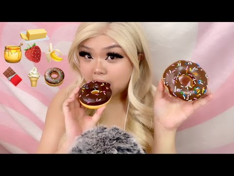 ASMR Eating FAKE vs REAL FOOD (honey🍯banana🍌donut🍩strawberry🍓butter🧈ice cream🍦 chcolate🍫)