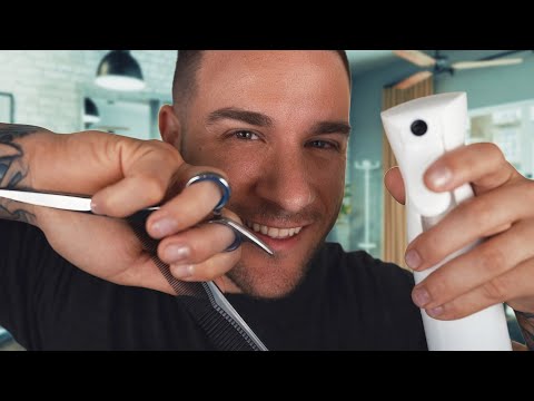 ASMR | Realistic Barber Hair, Beard & Brows Trim | Soft Spoken Male Voice