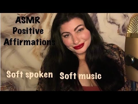 ASMR soft spoken positive affirmations (mesmerizing) w meditative music.