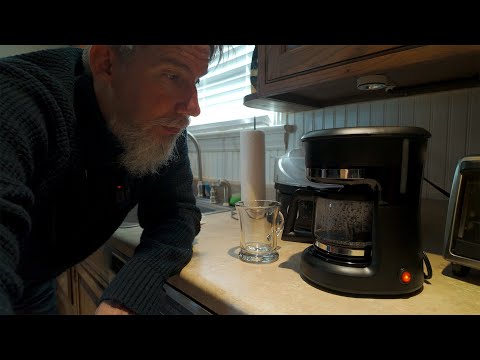 Making coffee with the new coffee maker!