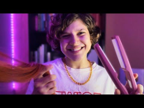 ASMR pranchando seu cabelo 💗