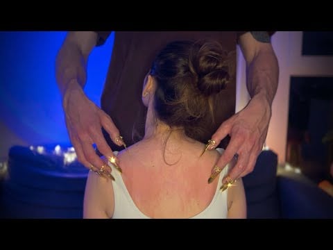 ASMR Back Tracing, Relaxing Massage & Intense Nail Back Scratching for Deep Tingles (No Talking)