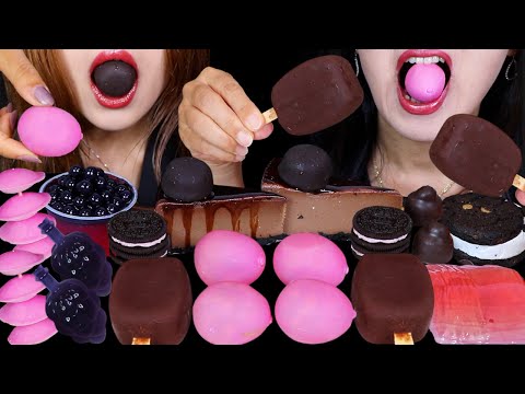 ASMR MINI DOVE ICE CREAM BARS, CHOCOLATE CHEESECAKE, ICE CREAM BON BONS, BLUEBERRY BOBA, EGG CAKE 먹방