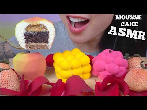 ASMR PRETTIEST MOUSSE CAKE (SOFT RELAXING EATING SOUNDS) NO TALKING | SAS-ASMR