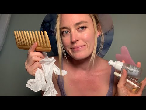 ASMR Beste Freundin gibt dir eine Gua Sha Gesichtsbehandlung und Hand Massage 💆‍♀️ (Whisper, Gloves)