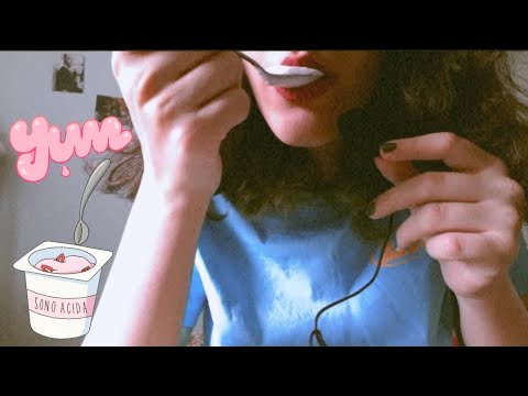 ASMR | Yogurt eating 🍓 (mouth sounds)