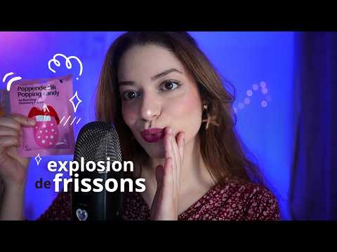 ASMR : Mots déclencheurs avec du sucre pétillant et soft mouth sounds ! + Visuel 