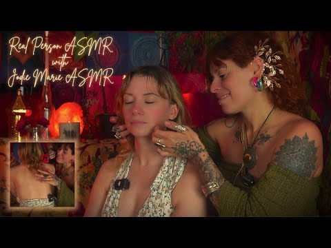 Real Person ASMR w.  @JodieMarieASMR Back tracing RELAXATION | Rose & Crystal Healing SOFT WHISPER