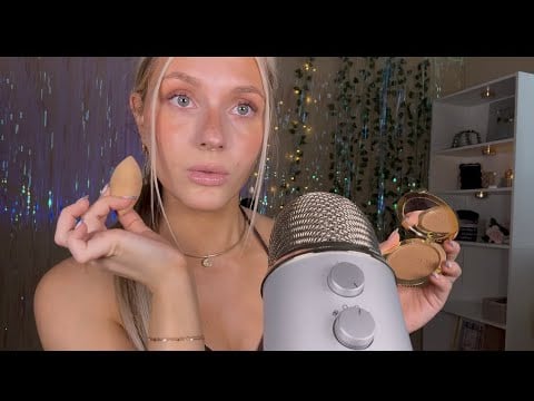 ASMR| Doing My Makeup+ Extra Close Clicky Whisper (New Lighting, Mouth Sounds, Makeup Sounds)