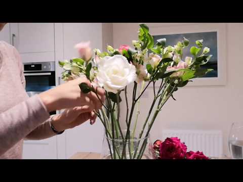 ASMR - Cutting & Preparing Flowers In A Vase No Talking